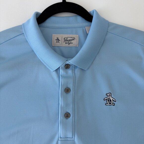 Original Penguin Golf Polo Mens Medium Light Blue - Picture 2 of 10